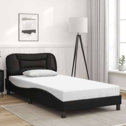 Okvir kreveta s LED svjetlima crni 100 x 200 cm od umjetne kože - Crna 100 x 200 cm Cijena