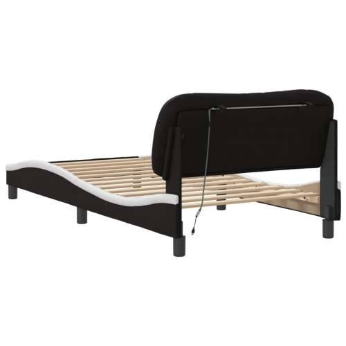 Okvir kreveta LED crno-bijeli 100 x 200 cm od umjetne kože - Crno-bijelo 100 x 200 cm Cijena
