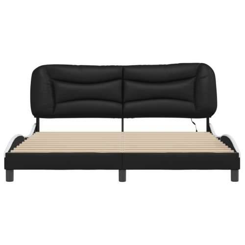 Okvir kreveta LED crno-bijeli 180 x 200 cm od umjetne kože - Crno-bijelo 180 x 200 cm Cijena