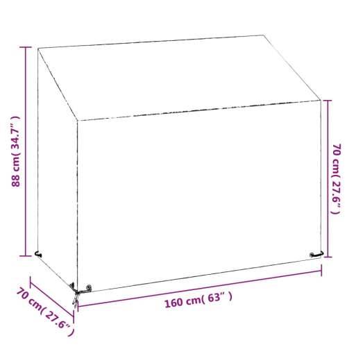 Navlake za vrtnu klupu s 8 ušica 2 kom 160 x 70 x 70/88 cm PE - 160 x 70 x 70/88 cm 2 Cijena