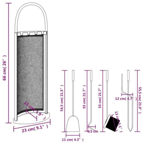 5-dijelni set alata za kamin 23 x 15 x 66 cm čelični Cijena