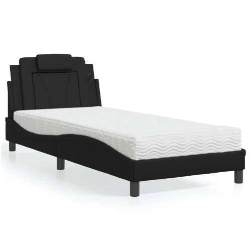 Krevet s madracem crni 90 x 200 cm od umjetne kože - Crna 90 x 200 cm Cijena