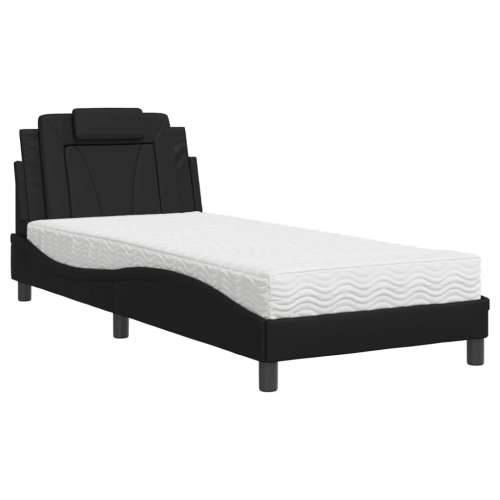 Krevet s madracem crni 90 x 200 cm od umjetne kože - Crna 90 x 200 cm Cijena