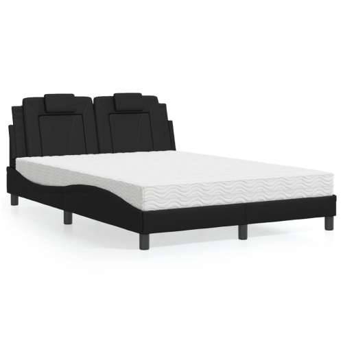 Krevet s madracem crni 120 x 200 cm od umjetne kože - Crna 120 x 200 cm Cijena