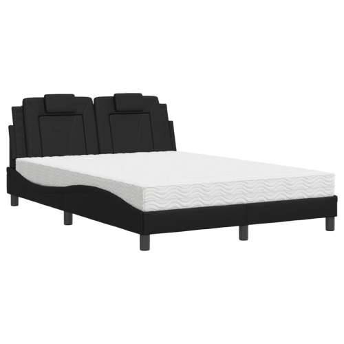 Krevet s madracem crni 120 x 200 cm od umjetne kože - Crna 120 x 200 cm Cijena