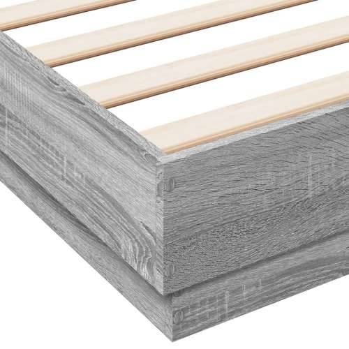 Okvir za krevet boja hrasta 120 x 200 cm od konstruiranog drva - Sivi hrast sonoma 120 x 200 cm Cijena