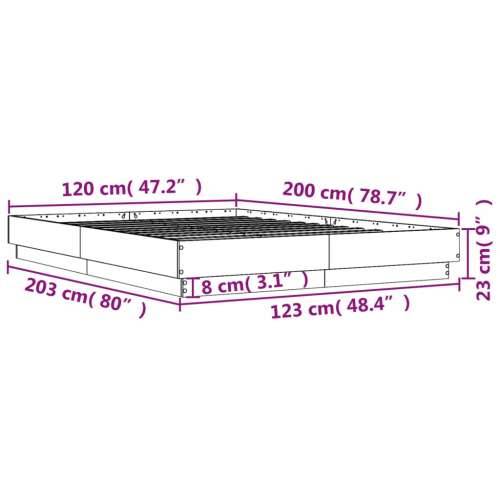 Okvir za krevet boja hrasta 120 x 200 cm od konstruiranog drva - Sivi hrast sonoma 120 x 200 cm Cijena