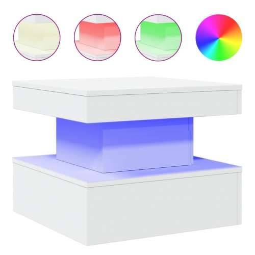 Stolić za kavu s LED svjetlima bijeli 50 x 50 x 40 cm - Bijela 1 50 cm Cijena