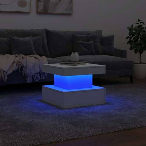 Stolić za kavu s LED svjetlima bijeli 50 x 50 x 40 cm - Bijela 1 50 cm Cijena
