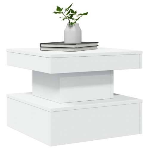 Stolić za kavu s LED svjetlima bijeli 50 x 50 x 40 cm - Bijela 1 50 cm Cijena
