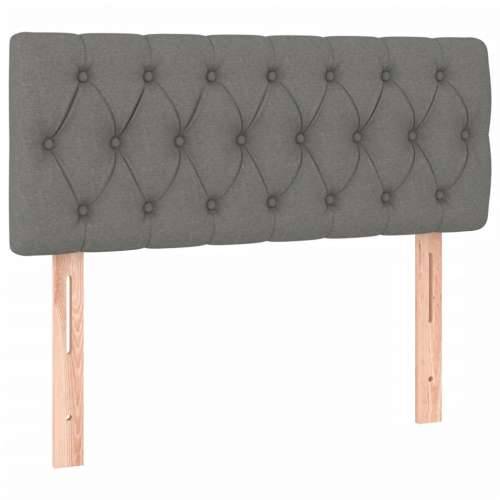 Krevet box spring s madracem LED tamnosivi 120 x 190 cm tkanina - Tamno siva 120 x 190 cm Dizajn s gumbima Cijena