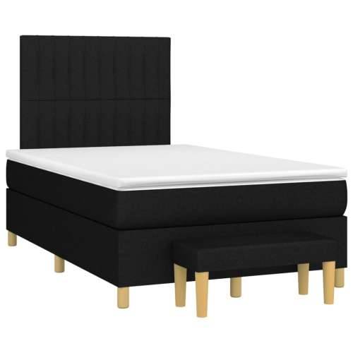 Krevet box spring s madracem crni 120 x 190 cm od tkanine - Crna 120 x 190 cm Okomite pruge Cijena