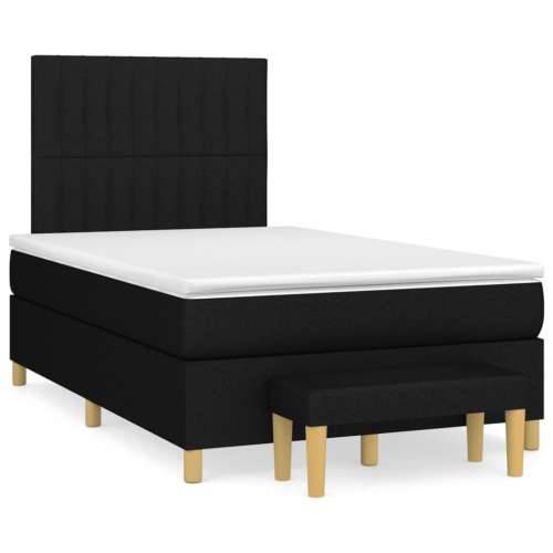 Krevet box spring s madracem crni 120 x 190 cm od tkanine - Crna 120 x 190 cm Okomite pruge Cijena