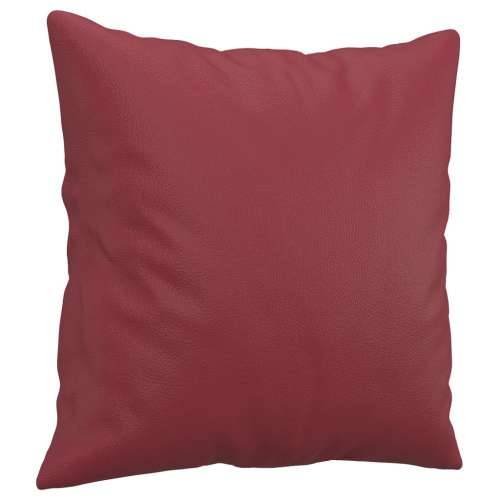 Dvosjed s ukrasnim jastucima boja vina 120 cm umjetna koža - boja crnog vina 120 cm Cijena