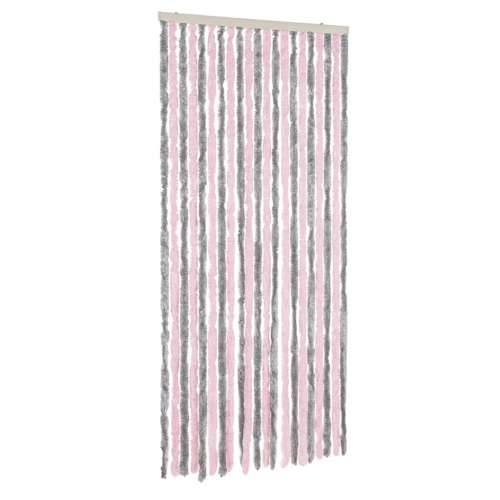 Zastor protiv muha srebrnosivi i ružičasti 100 x 220 cm šenil Cijena