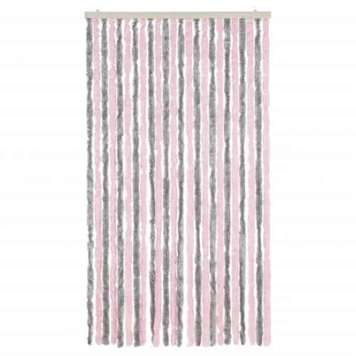 Zastor protiv muha srebrnosivi i ružičasti 100 x 220 cm šenil - Siva i ružičasta 100 x 220 cm Cijena
