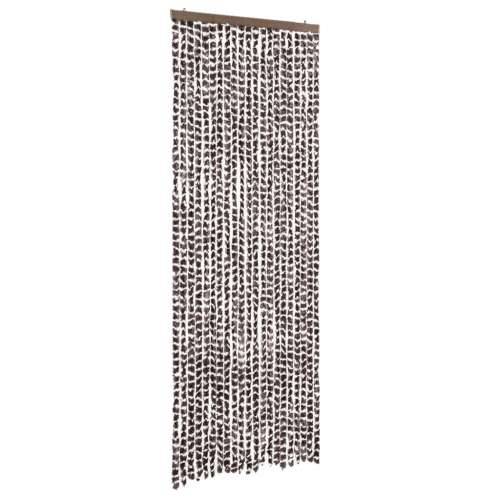 Zastor protiv muha smeđa i bijela 90 x 200 cm od šenila - Smeđa i bijela 90 x 200 cm Cijena
