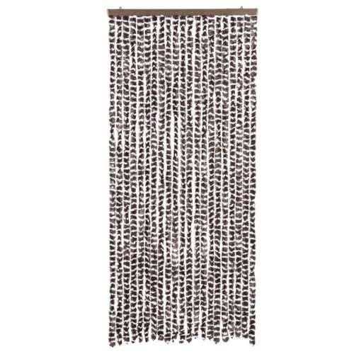 Zastor protiv muha smeđa i bijela 90 x 200 cm od šenila - Smeđa i bijela 90 x 200 cm Cijena