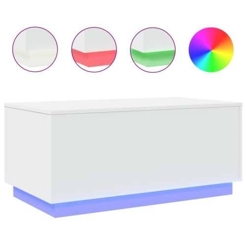 Stolić za kavu s LED svjetlima bijeli 90 x 50 x 40 cm - Bijela 1 90 cm Cijena