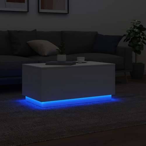 Stolić za kavu s LED svjetlima bijeli 90 x 50 x 40 cm - Bijela 1 90 cm Cijena
