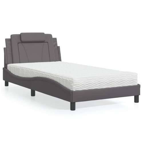 Krevet s madracem sivi 100 x 200 cm od umjetne kože Siva 100 x 200 cm Cijena