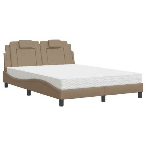 Krevet s madracem boja cappuccina 120 x 200 cm od umjetne kože - Boja cappuccina 120 x 200 cm Cijena
