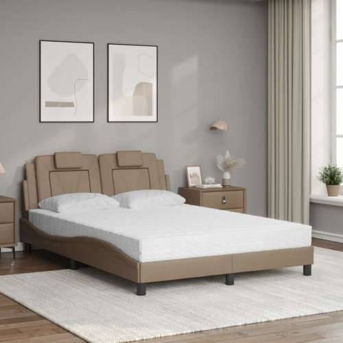 Krevet s madracem boja cappuccina 120 x 200 cm od umjetne kože - Boja cappuccina 120 x 200 cm Cijena
