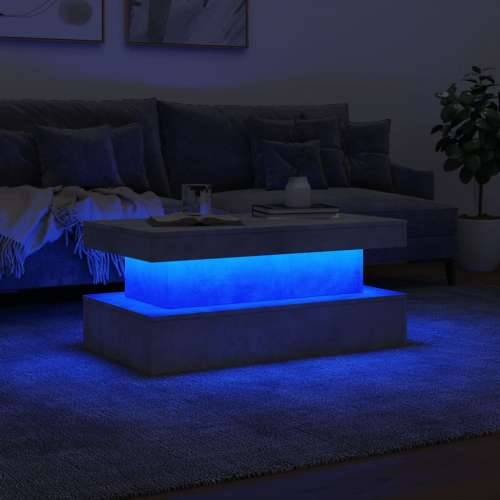 Stolić za kavu s LED svjetlima siva boja betona 90 x 50 x 40 cm - Beton siva 1 90 cm Cijena