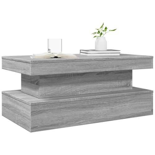 Stolić za kavu s LED svjetlima siva boja hrasta 90 x 50 x 40 cm - Sivi hrast sonoma 1 90 cm Cijena