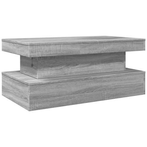 Stolić za kavu s LED svjetlima siva boja hrasta 90 x 50 x 40 cm - Sivi hrast sonoma 1 90 cm Cijena