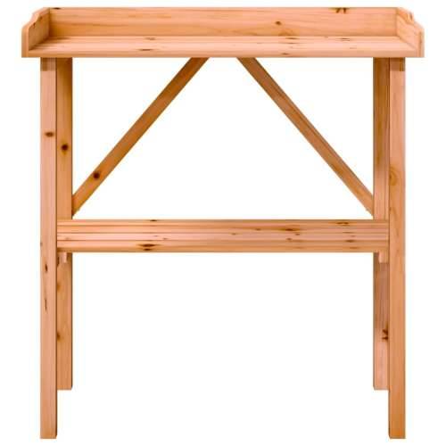 Stol za biljke s policom smeđi 78x38x82,5 cm masivna jelovina - Smeđa 1 Cijena
