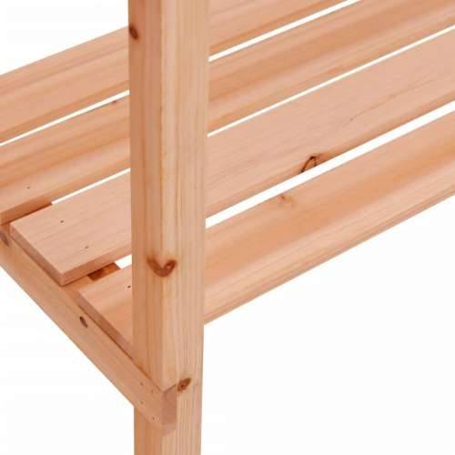 Stol za biljke s policom smeđi 78x38x82,5 cm masivna jelovina - Smeđa 1 Cijena