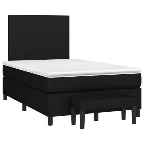 Krevet box spring s madracem crni 120 x 190 cm od tkanine - Crna 120 x 190 cm Gladak dizajn Cijena