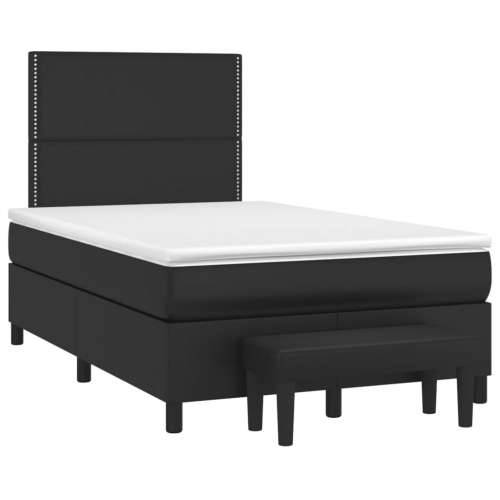 Krevet s oprugama i madracem crni 120x190 cm od umjetne kože - Crna 120 x 190 cm Obično s čavlima Cijena