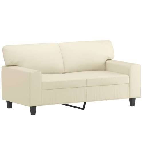 2-dijelni set sofa krem od umjetne kože - Krema s jastučićima Cijena