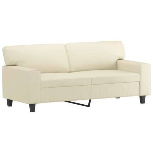 2-dijelni set sofa krem od umjetne kože - Krema s jastučićima Cijena