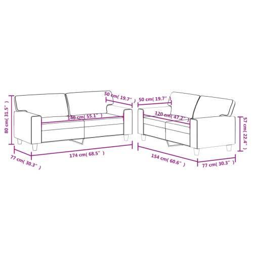 2-dijelni set sofa crvena boja vina od umjetne kože - boja crnog vina s jastučićima Cijena