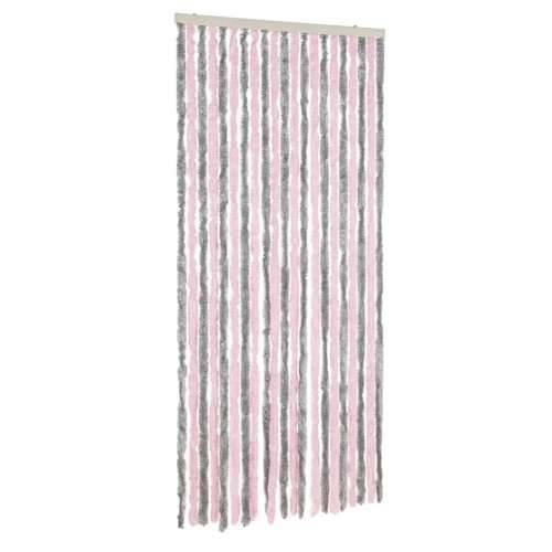 Zastor protiv muha srebrnosivi i ružičasti 90 x 220 cm šenil Cijena