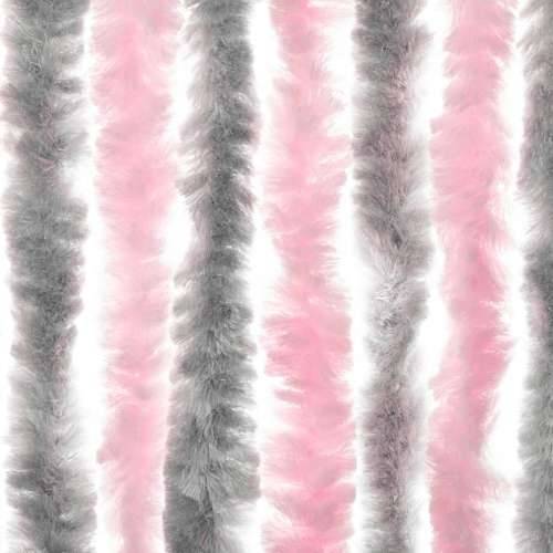 Zastor protiv muha srebrnosivi i ružičasti 90 x 220 cm šenil Cijena