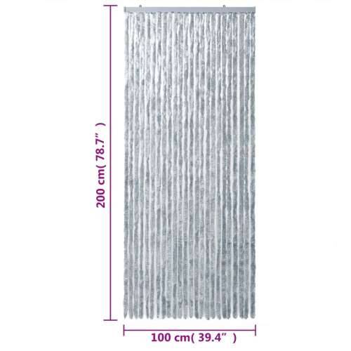 Zastor protiv muha bijelo-sivi 100 x 200 cm od šenila Cijena