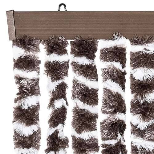 Zastor protiv muha smeđa i bijela 100 x 230 cm od šenila - Smeđa i bijela 100 x 230 cm Cijena