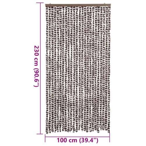 Zastor protiv muha smeđa i bijela 100 x 230 cm od šenila - Smeđa i bijela 100 x 230 cm Cijena