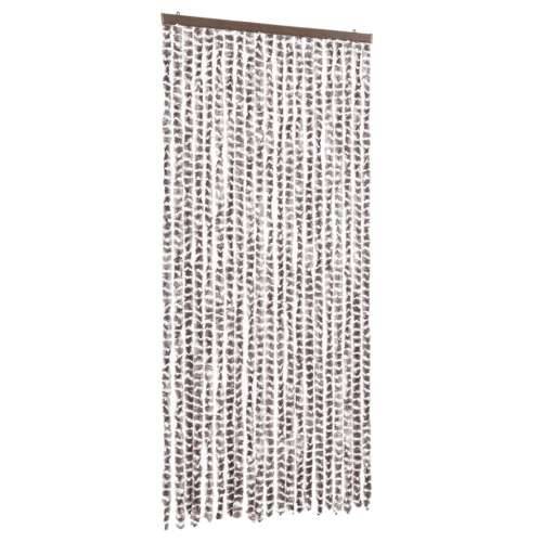 Zastor protiv muha Smeđesiva i bijeli 90 x 200 cm od šenila - Smeđesiva i bijela 90 x 200 cm Cijena