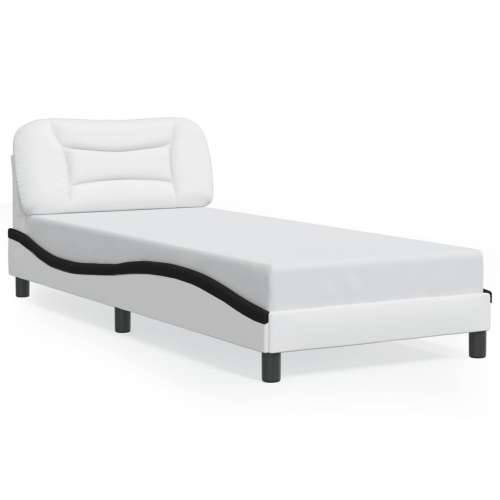 Okvir kreveta s LED svjetlom bijelo-crni 90x200 cm umjetna koža Bijela i crna 90 x 200 cm Cijena