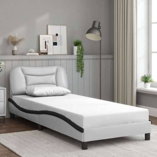Okvir kreveta s LED svjetlom bijelo-crni 90x200 cm umjetna koža Bijela i crna 90 x 200 cm Cijena