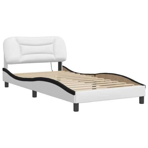 Okvir kreveta LED bijelo-crni 100 x 200 cm od umjetne kože - Bijela i crna 100 x 200 cm Cijena