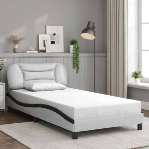 Okvir kreveta LED bijelo-crni 100 x 200 cm od umjetne kože - Bijela i crna 100 x 200 cm Cijena
