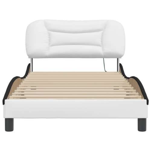 Okvir kreveta LED bijelo-crni 100 x 200 cm od umjetne kože - Bijela i crna 100 x 200 cm Cijena