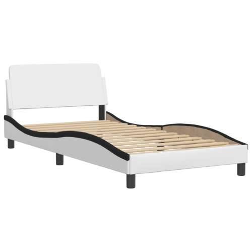 Okvir kreveta LED bijelo-crni 100 x 200 cm od umjetne kože - Bijela i crna 100 x 200 cm Cijena