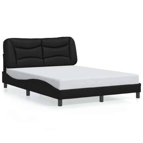 Okvir za krevet s LED svjetlima crni 140x190 cm od umjetne kože - Crna 140 x 190 cm Cijena